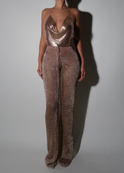 THE METALLIC PANTS ROSE GOLD