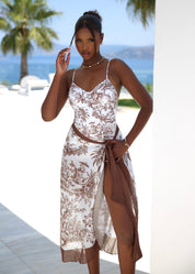 ASHLYN - Brown Swimsuit Set