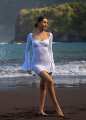 SAVANNAH - White Knot Mini Dress