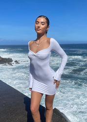 SAVANNAH - White Knot Mini Dress