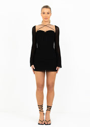 CATERINA - Black Bodycon Mini Dress