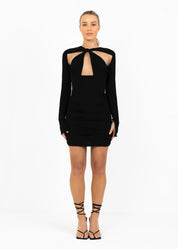 ALETTE - Black Bodycon Mini Dress
