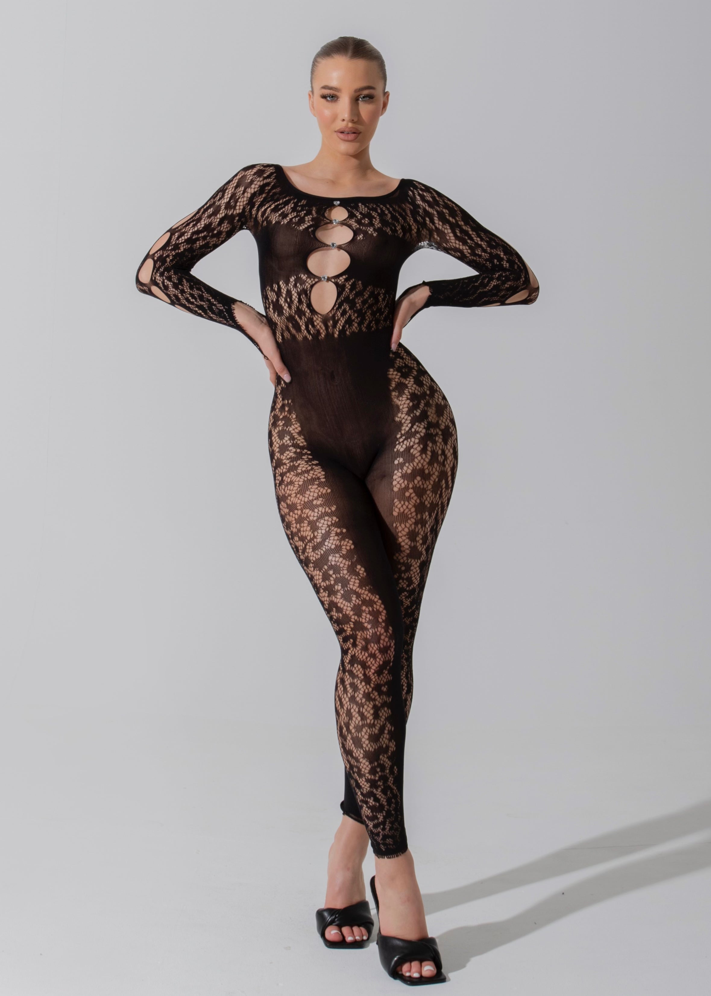 CERI - Black Long Sleeve Jumpsuit