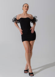 MONROE - Black Mesh Mini Dress