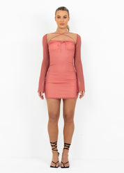 CATERINA - Pink Bodycon Mini Dress - SALE
