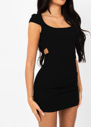 MALLIE - Black Strap Mini Dress