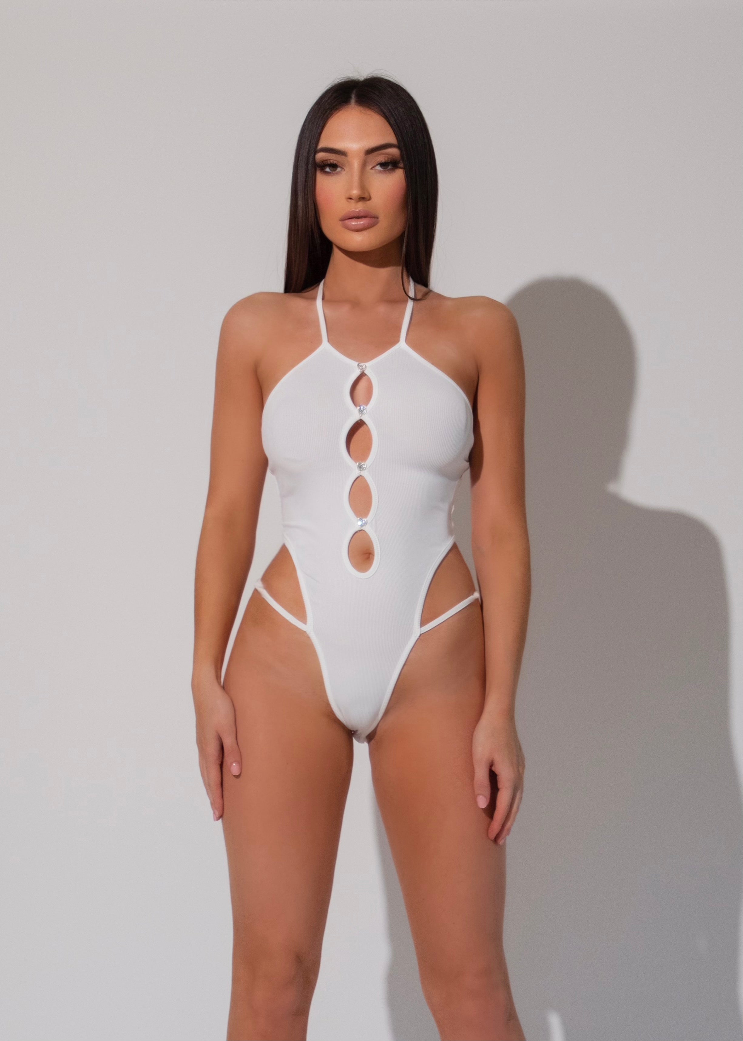 DEDE - White Ribbed Bodysuit - SALE