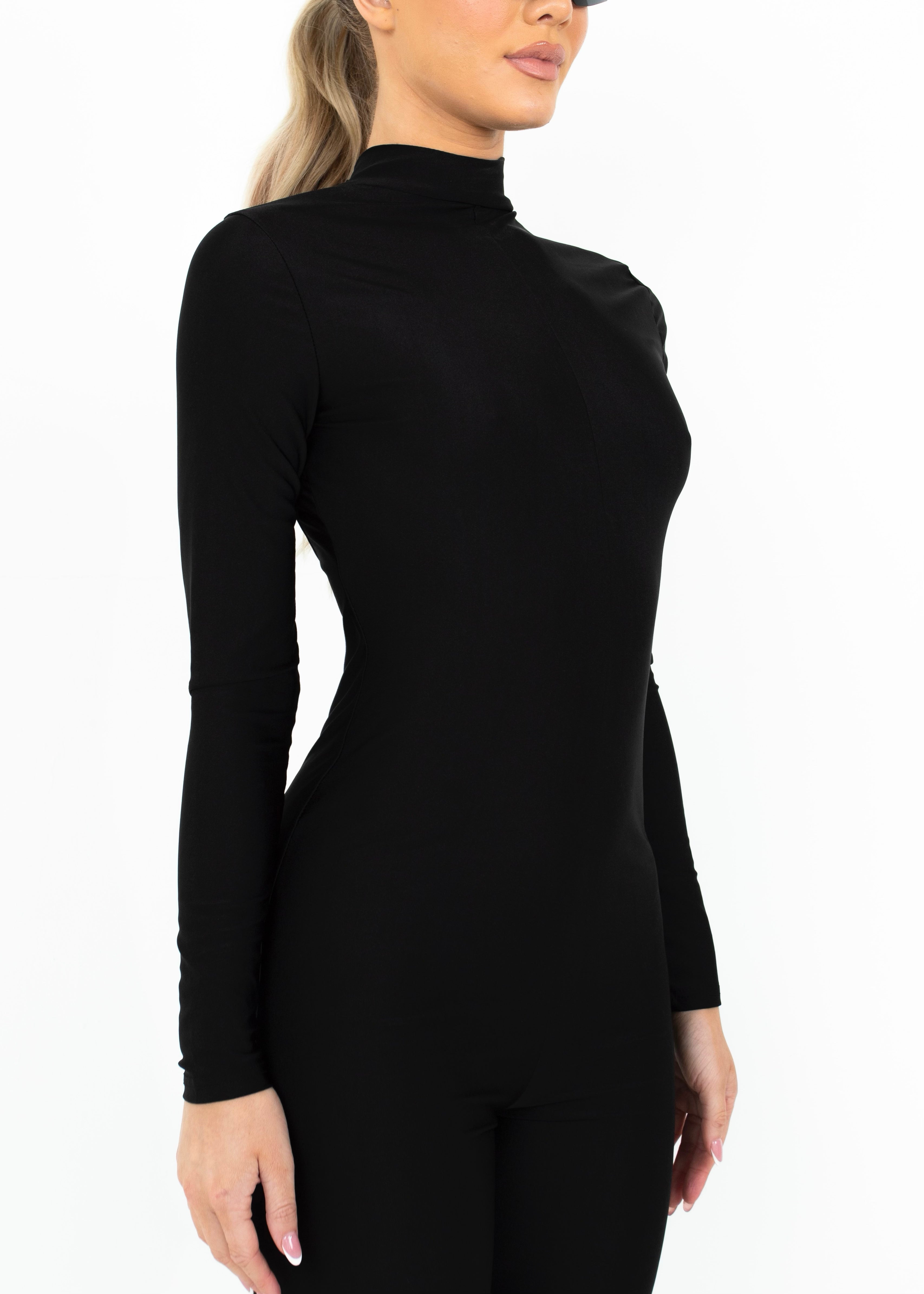 GRACE - Black Jumpsuit Long Sleeves
