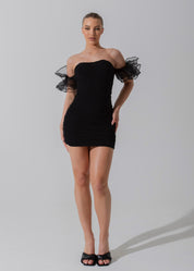 MONROE - Black Mesh Mini Dress