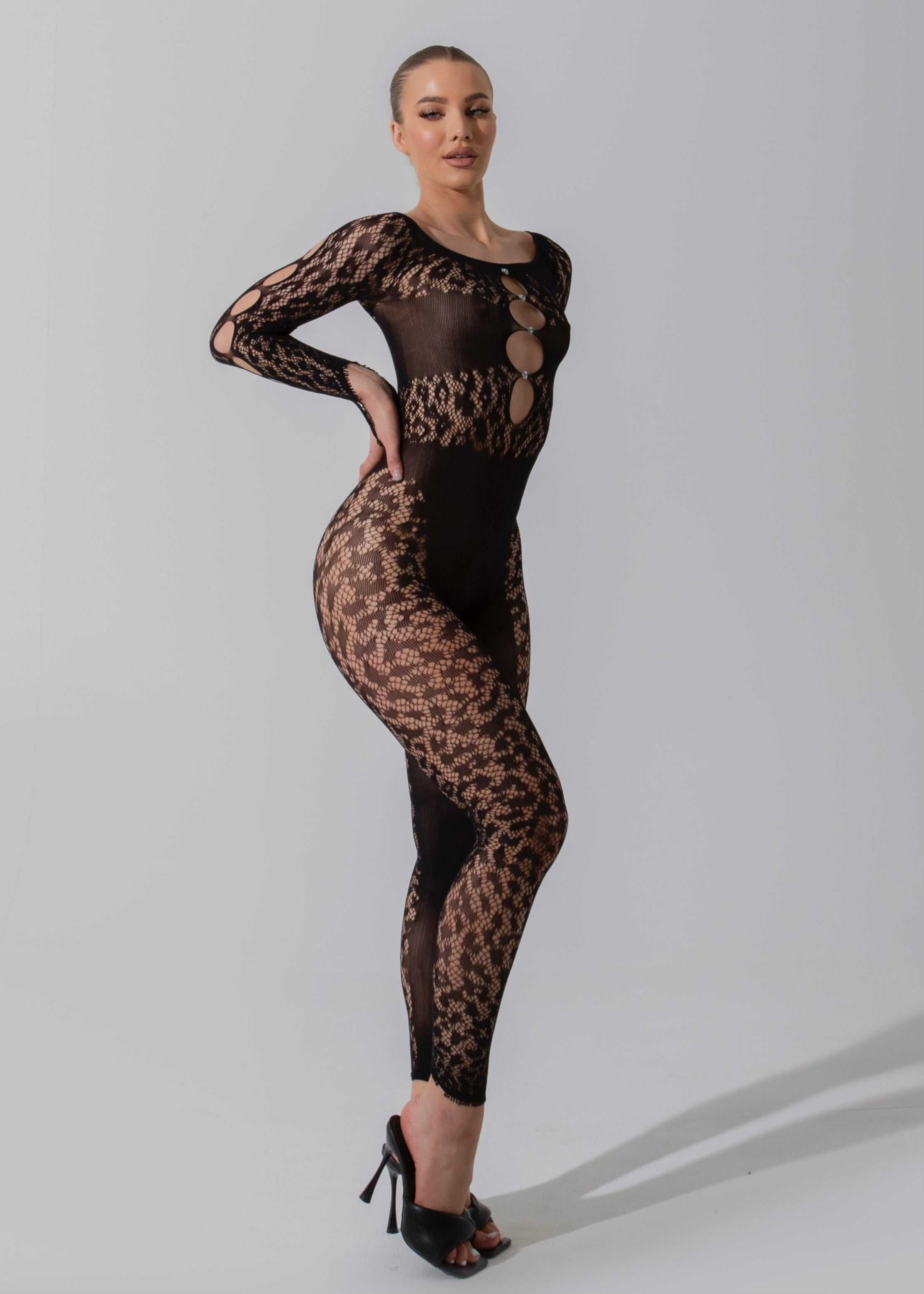 CERI - Black Long Sleeve Jumpsuit