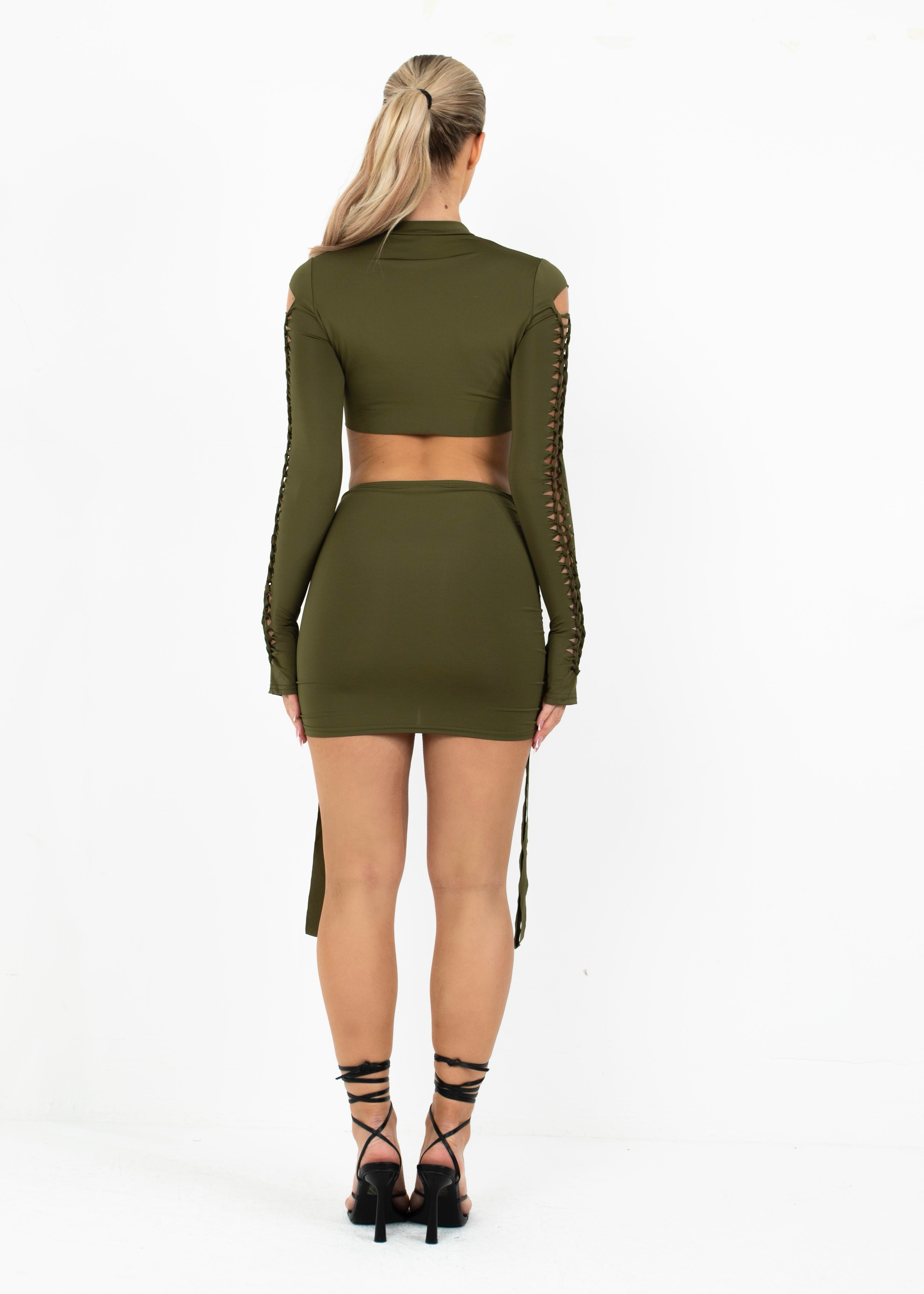 CAMI - Khaki Cut Out Two Piece