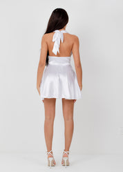 RAFA - White Satin Floaty Mini Dress