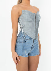 LILI - Silver Glitter Corset
