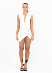 LEALA - White Two Piece Bodysuit & Skirt