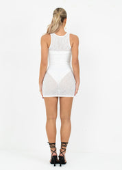 IMOGEN - White Mesh Dress