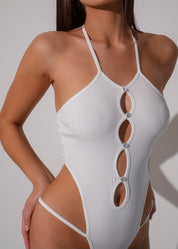 DEDE - White Ribbed Bodysuit - SALE