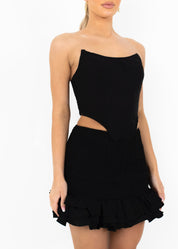 ROXY - Black Textured Ruffle Two Piece - SALE