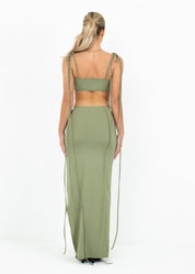 GIOIA - Khaki Bodycon Dress Two Piece