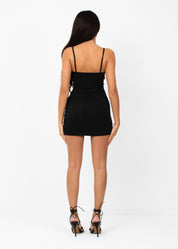 NISHA - Black Strap Mini Dress