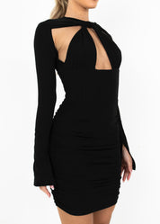 ALETTE - Black Bodycon Mini Dress