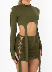 CAMI - Khaki Cut Out Two Piece