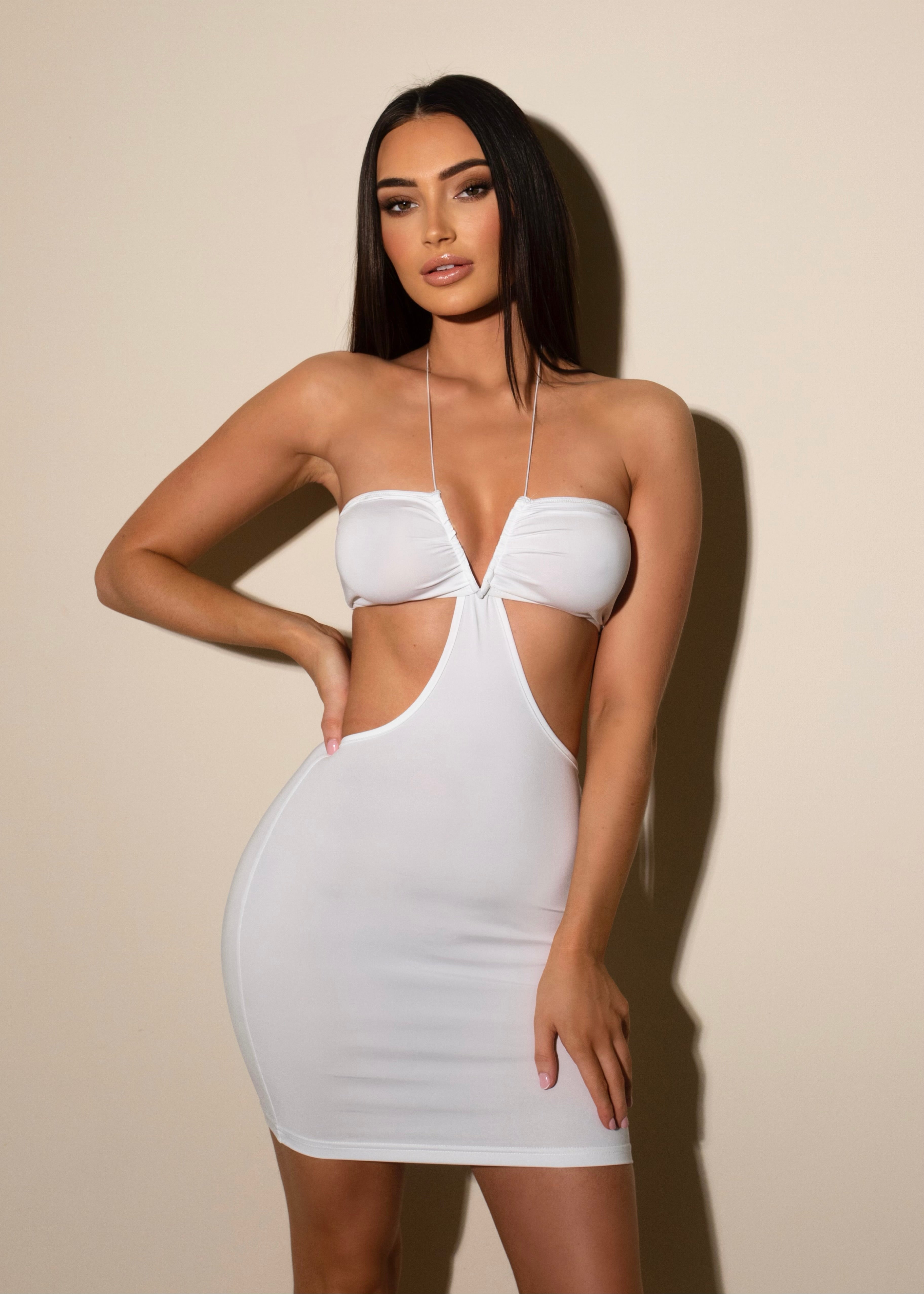 ABIGAIL - White Strappy Mini Dress - SALE