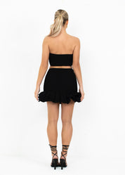ROXY - Black Textured Ruffle Two Piece - SALE