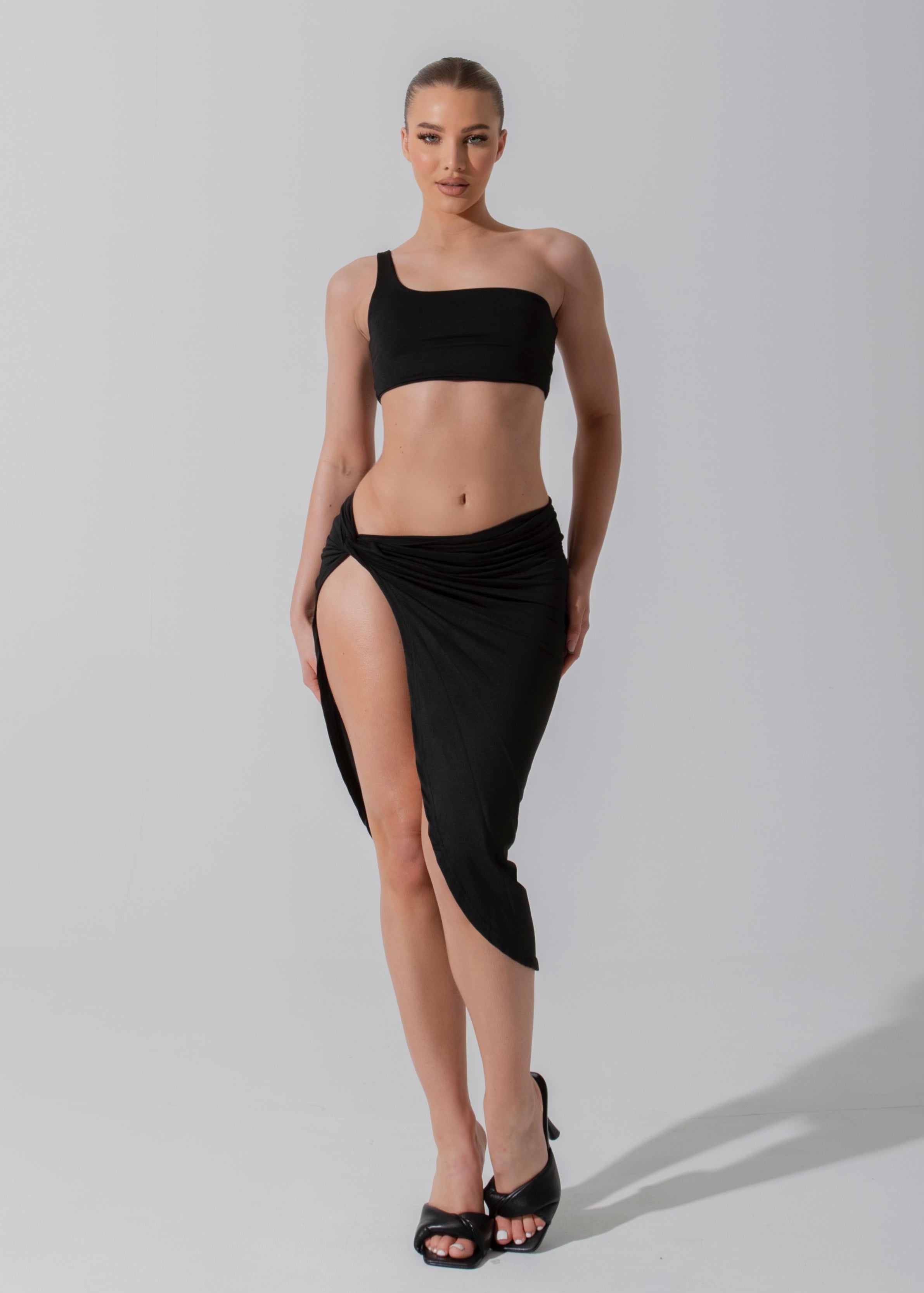 VIVICA - Black Asymmetric Two Piece