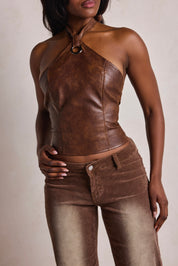 THE FAUX LEATHER TOP