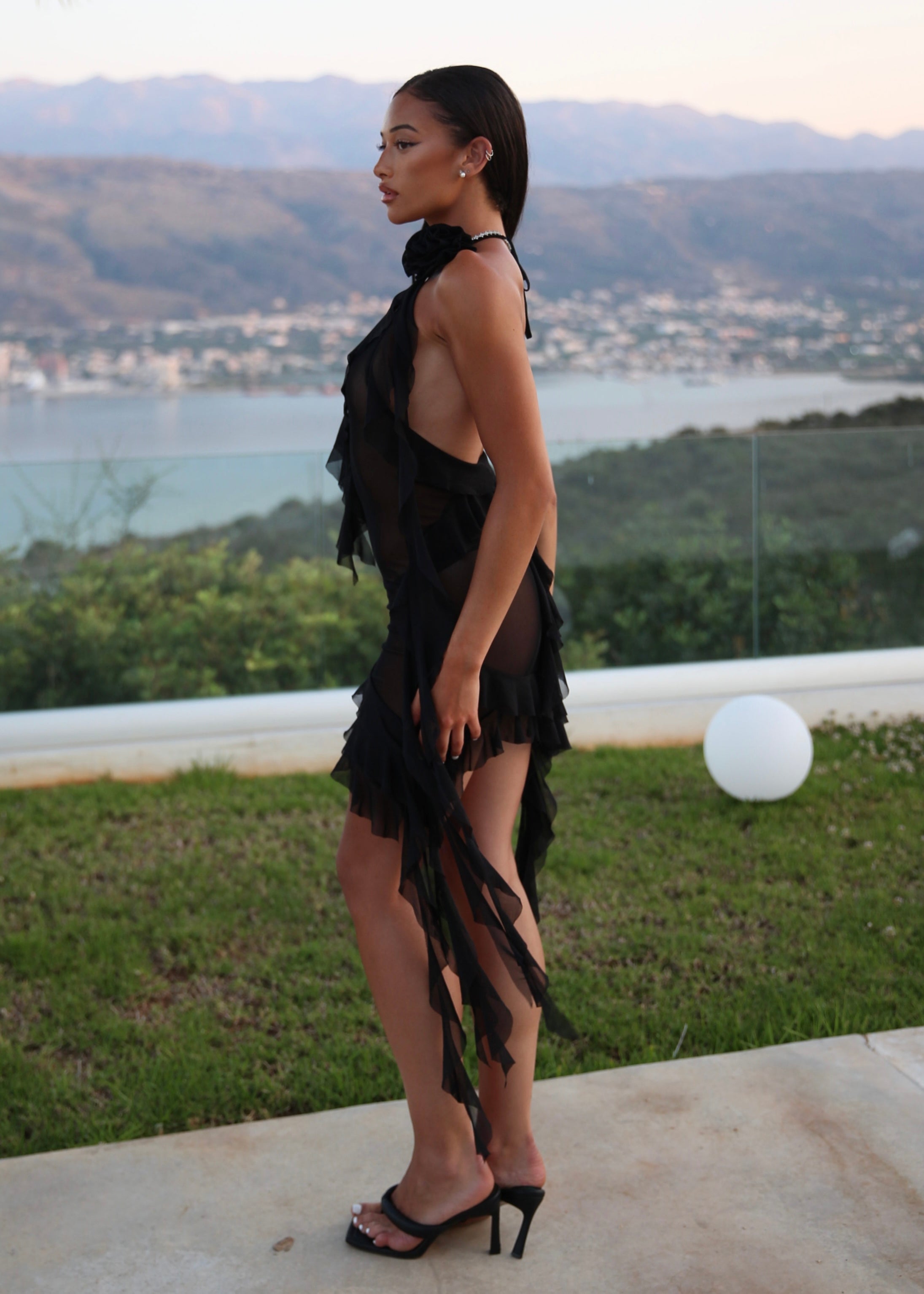 GRETA - Black Midi Dress