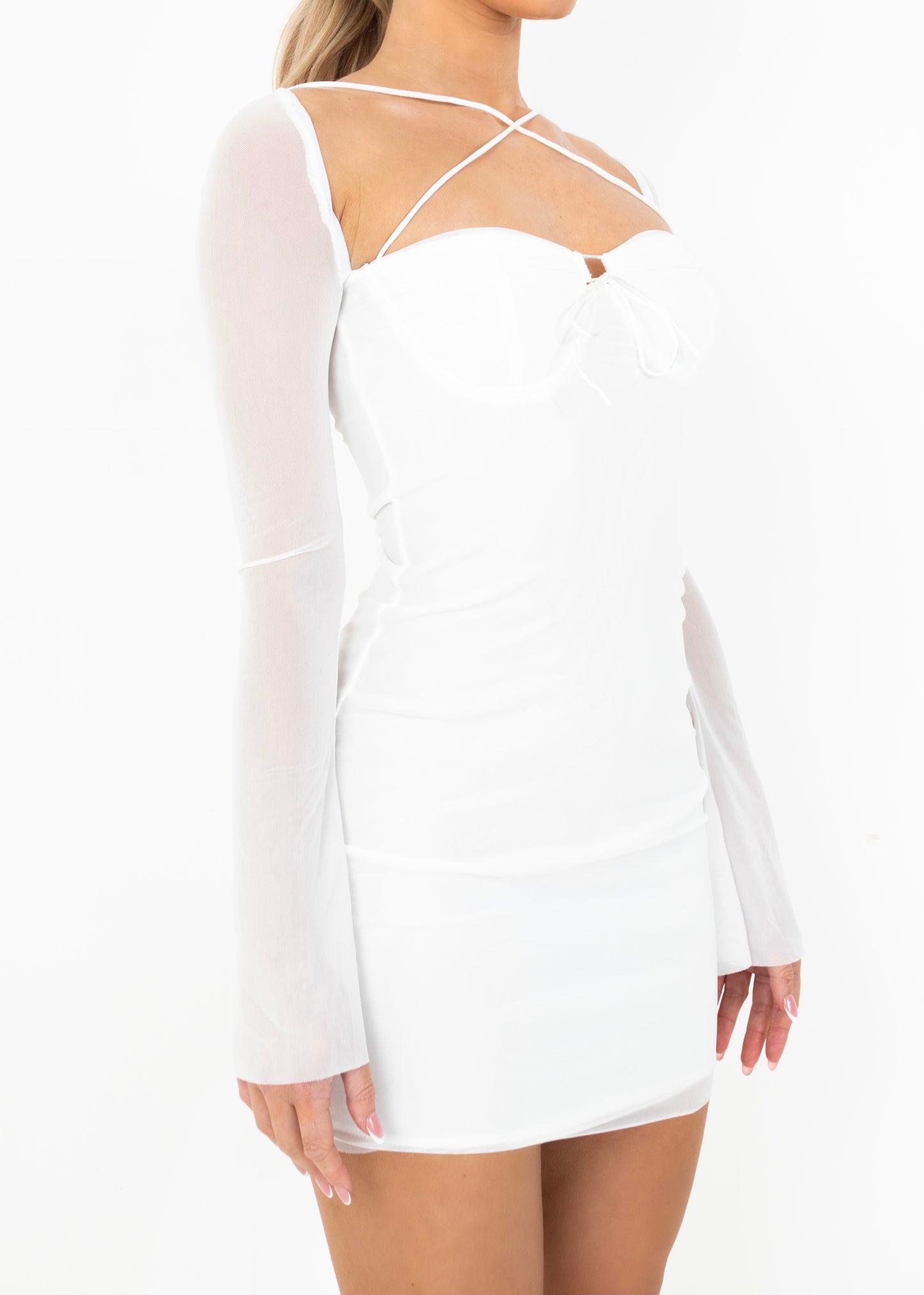 CATERINA - White Bodycon Mini Dress