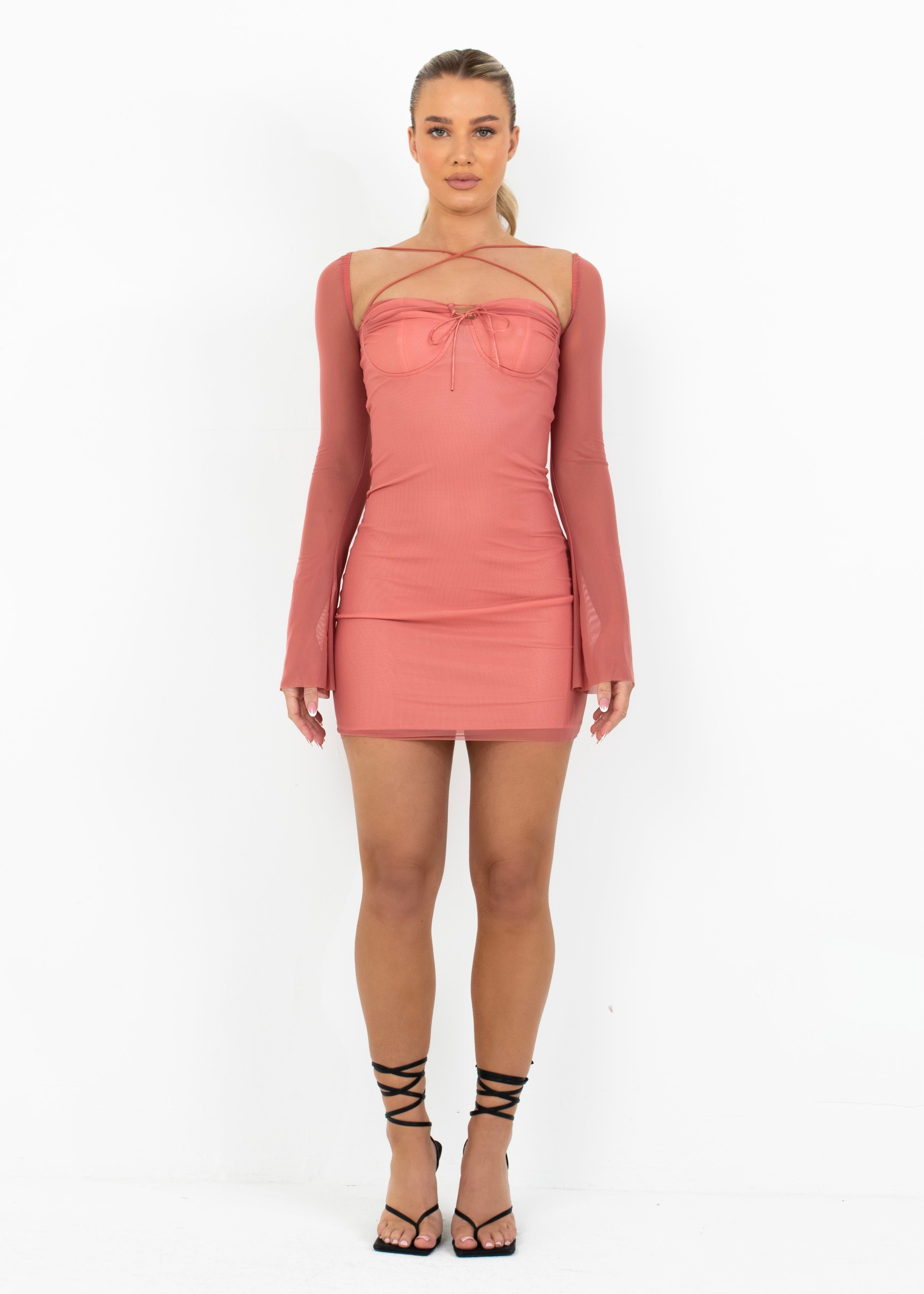 CATERINA - Pink Bodycon Mini Dress - SALE