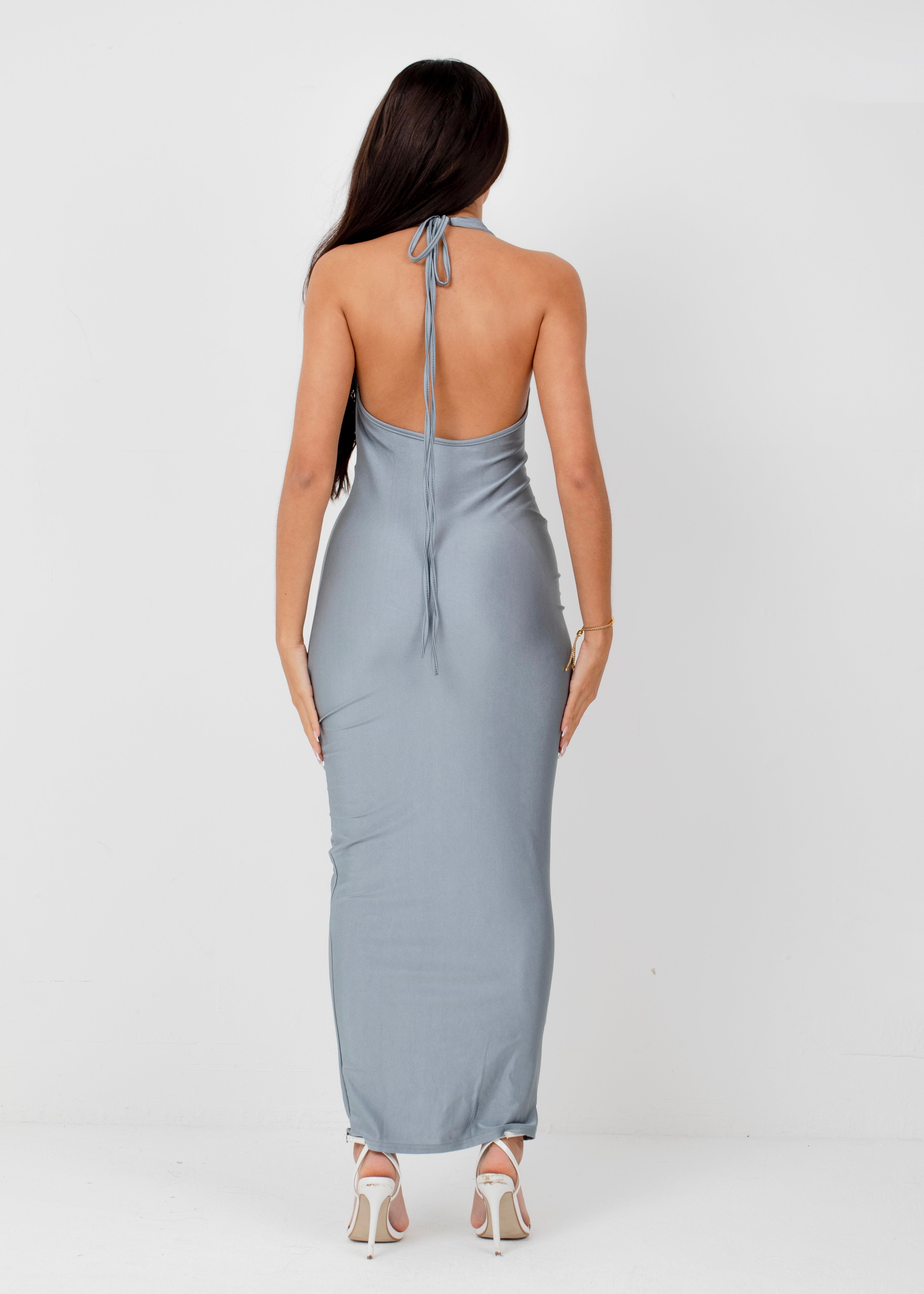 MARIELLA - Silver Maxi Dress