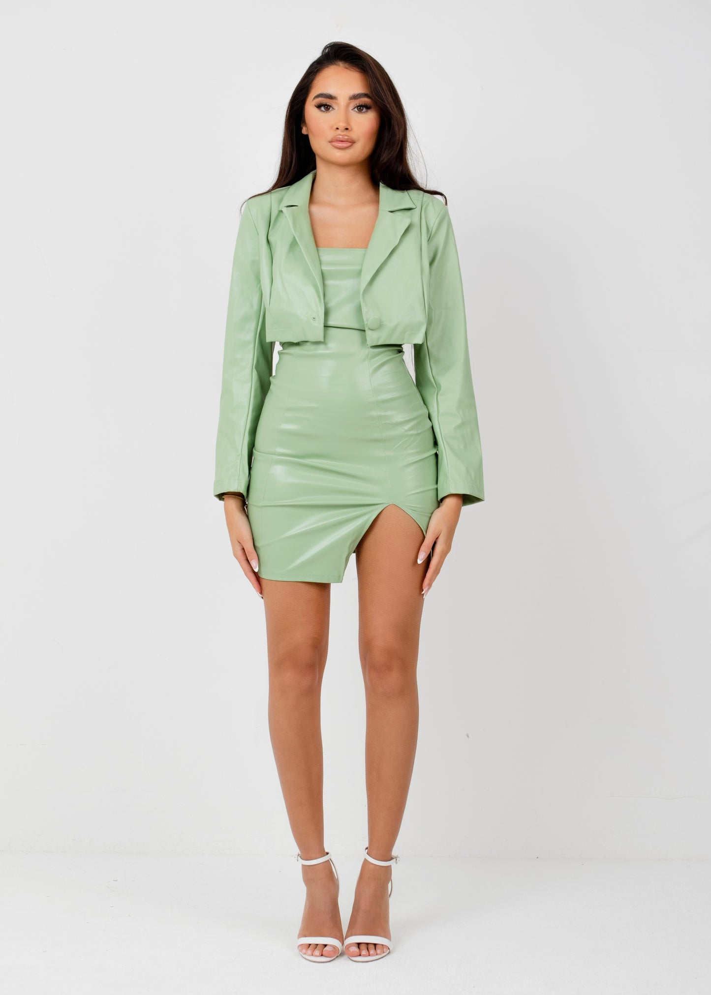 JOIE - Green Dress & Crop Jacket