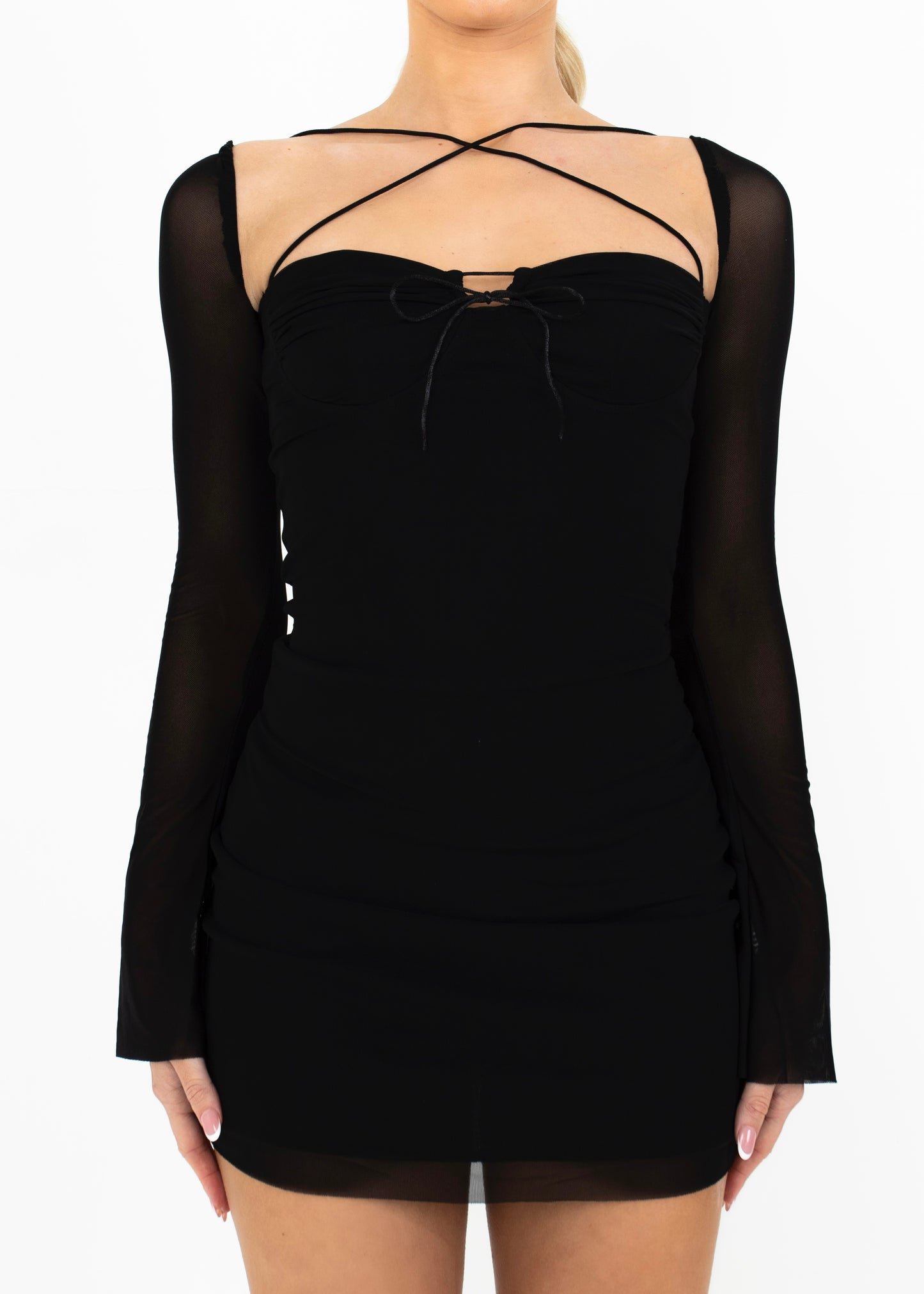 CATERINA - Black Bodycon Mini Dress