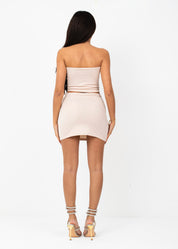 KAIRA - Nude Crop Top & Mini Skirt - SALE