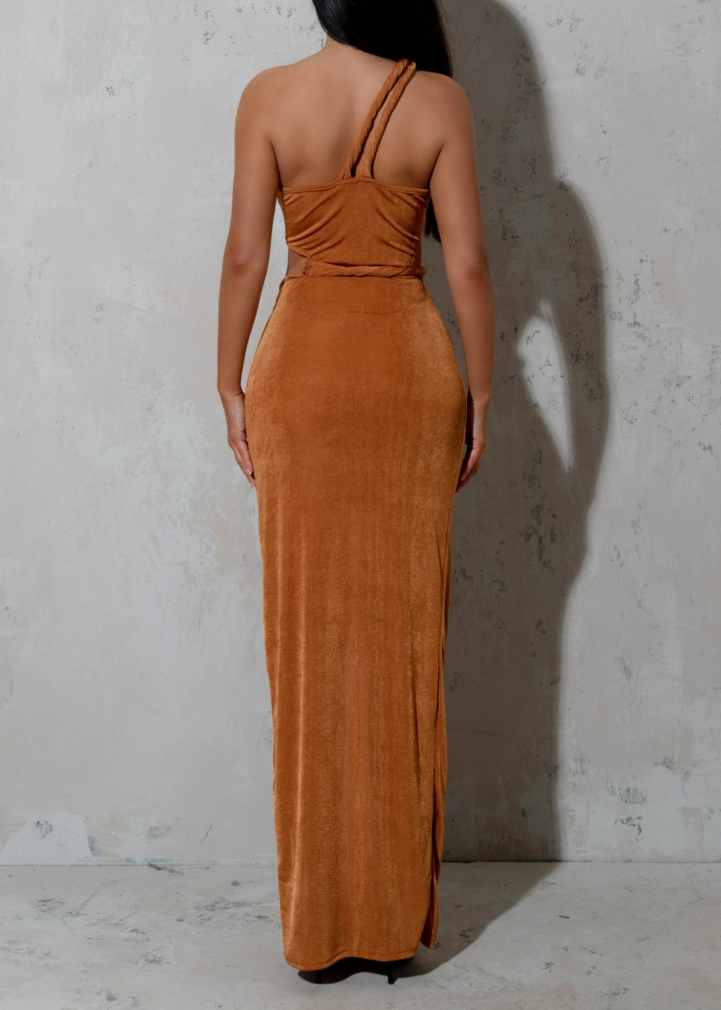 NIA - Burnt Orange Maxi Dress Shimmer