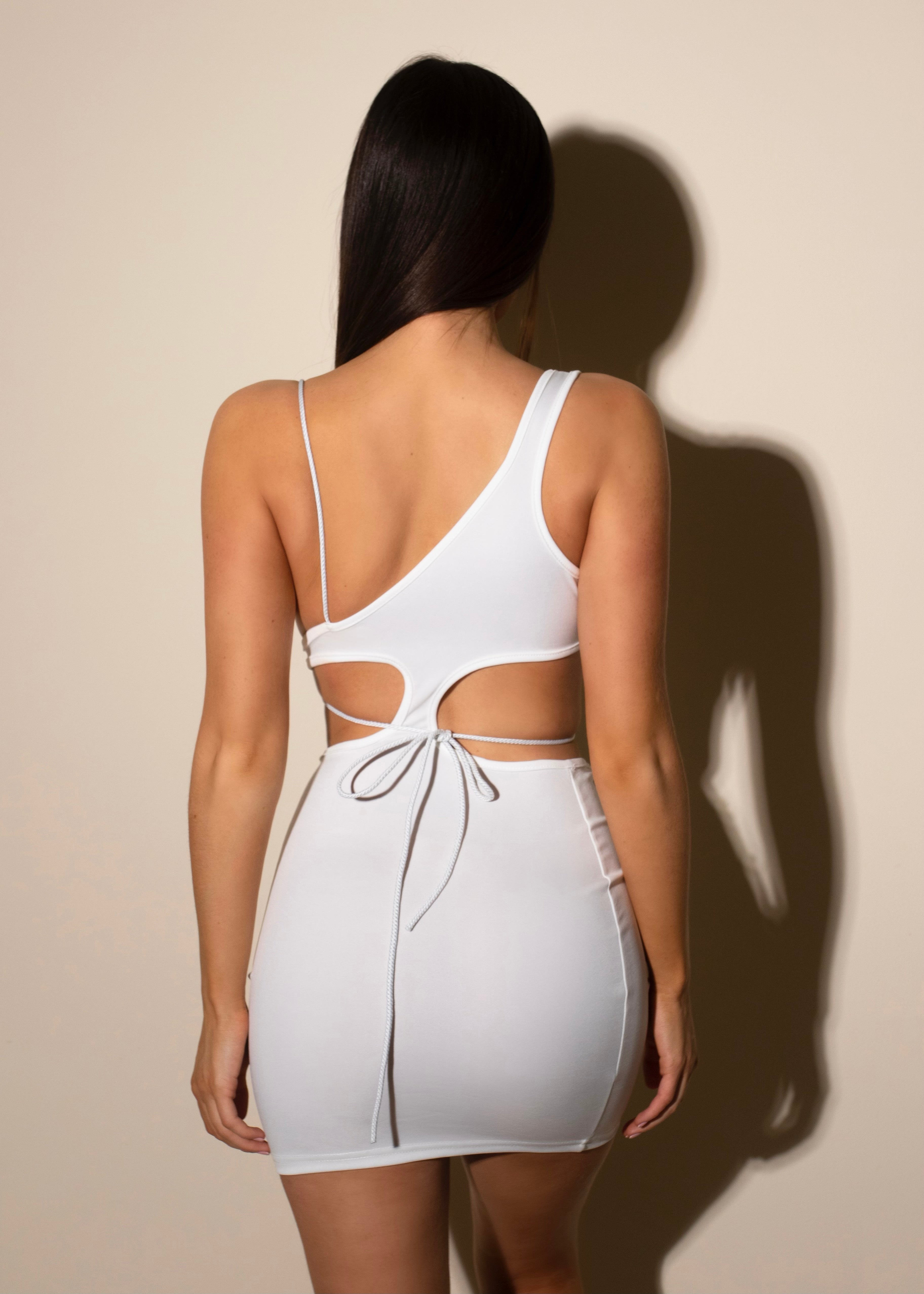 ARIANA - White Strappy Bodycon Dress - SALE