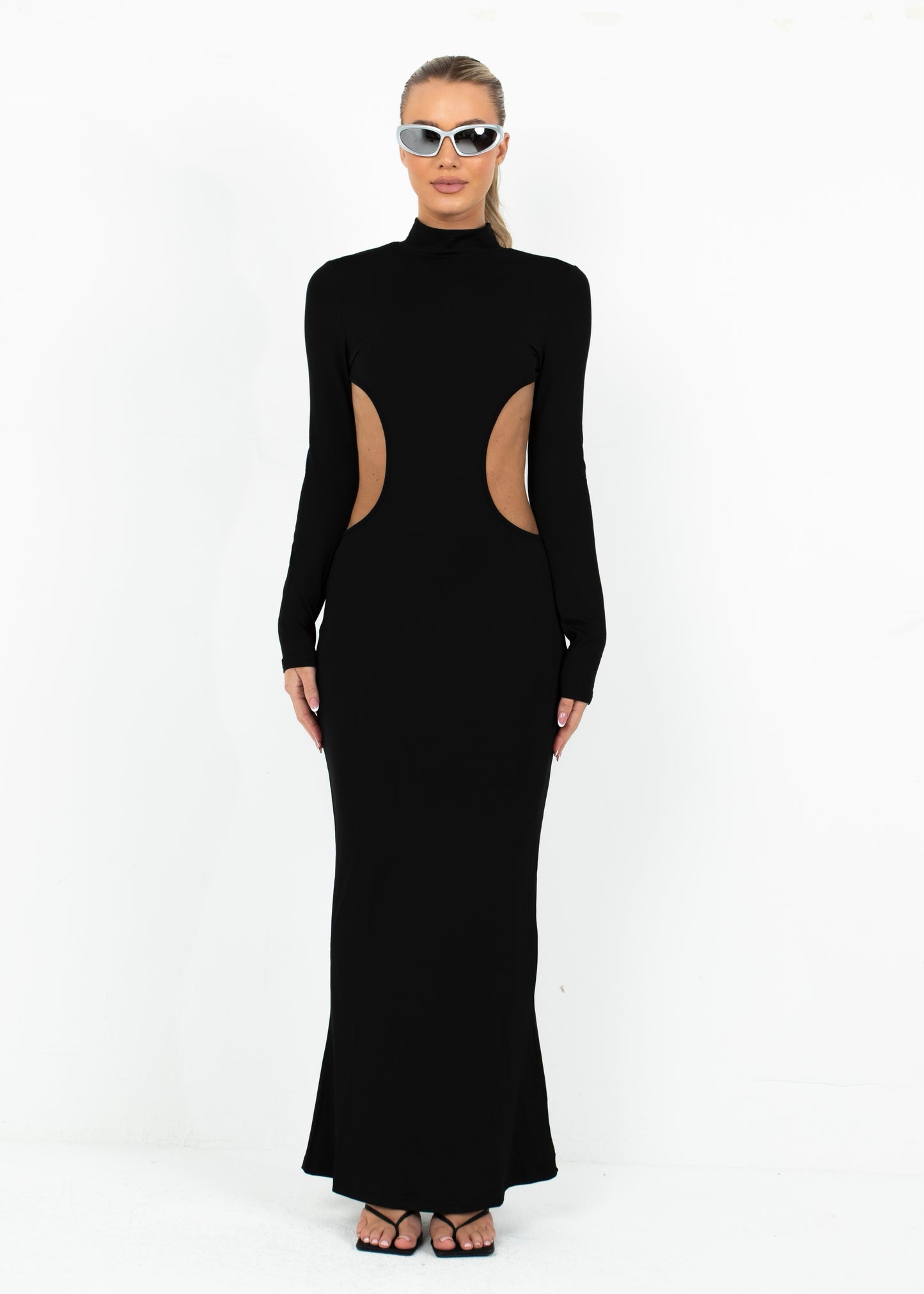 LARNA - Black Cut Out Maxi Dress